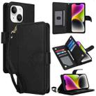 For iPhone 14 Plus Multi-Card Wallet RFID Leather Phone Case(Black) - 1