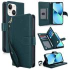 For iPhone 13 Multi-Card Wallet RFID Leather Phone Case(Green) - 1