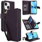 For iPhone 13 Multi-Card Wallet RFID Leather Phone Case(Dark Purple) - 1