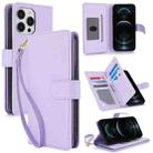 For iPhone 12 Pro Max Multi-Card Wallet RFID Leather Phone Case(Light Purple) - 1