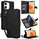 For iPhone 12 / 12 Pro Multi-Card Wallet RFID Leather Phone Case(Black) - 1