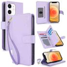 For iPhone 12 / 12 Pro Multi-Card Wallet RFID Leather Phone Case(Light Purple) - 1