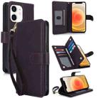 For iPhone 12 / 12 Pro Multi-Card Wallet RFID Leather Phone Case(Dark Purple) - 1