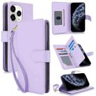 For iPhone 11 Pro Max Multi-Card Wallet RFID Leather Phone Case(Light Purple) - 1