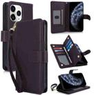 For iPhone 11 Pro Max Multi-Card Wallet RFID Leather Phone Case(Dark Purple) - 1