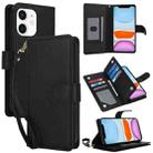 For iPhone 11 Multi-Card Wallet RFID Leather Phone Case(Black) - 1