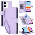 For iPhone 11 Multi-Card Wallet RFID Leather Phone Case(Light Purple) - 1