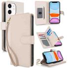 For iPhone 11 Multi-Card Wallet RFID Leather Phone Case(Apricot) - 1