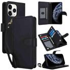 For iPhone 11 Pro Multi-Card Wallet RFID Leather Phone Case(Black) - 1