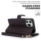 For iPhone 16 Pro Multi-Card Wallet RFID Leather Phone Case(Dark Purple) - 3