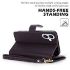 For iPhone 16 Multi-Card Wallet RFID Leather Phone Case(Dark Purple) - 3