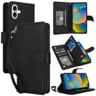 For iPhone 16 Plus Multi-Card Wallet RFID Leather Phone Case(Black) - 1