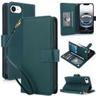 For iPhone 16e Multi-Card Wallet RFID Leather Phone Case(Green) - 1
