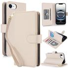 For iPhone 16e Multi-Card Wallet RFID Leather Phone Case(Apricot) - 1