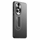 For Huawei nova 12 Ultra Frosted Metal Hybrid TPU Holder Phone Case(Black) - 1