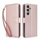 For Samsung Galaxy S24 5G Multi-Card Wallet RFID Leather Phone Case(Rose Gold) - 1