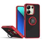 For Xiaomi Redmi Note 13 4G Q Shadow 1 Series TPU + PC Phone Case with Ring(Red) - 1