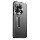 For OnePlus Ace 2 Pro Frosted Metal Hybrid TPU Holder Phone Case(Black) - 1