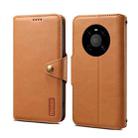 For Huawei Mate 40 Denior Cowhide Texture Wallet Style Leather Phone Case(Khaki) - 1