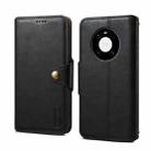 For Huawei Mate 40 Pro Denior Cowhide Texture Wallet Style Leather Phone Case(Black) - 1