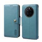 For Huawei Mate 50 Denior Cowhide Texture Wallet Style Leather Phone Case(Blue) - 1