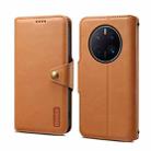 For Huawei Mate 50 Pro Denior Cowhide Texture Wallet Style Leather Phone Case(Khaki) - 1