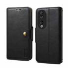 For Honor 90 Denior Cowhide Texture Wallet Style Leather Phone Case(Black) - 1