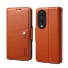 For Honor 90 Denior Cowhide Texture Wallet Style Leather Phone Case(Brown) - 1