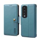 For Honor 90 Pro Denior Cowhide Texture Wallet Style Leather Phone Case(Blue) - 1