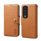 For Honor 90 Pro Denior Cowhide Texture Wallet Style Leather Phone Case(Khaki) - 1