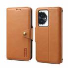 For Honor 100 Denior Cowhide Texture Wallet Style Leather Phone Case(Khaki) - 1