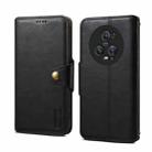 For Honor Magic5 Pro Denior Cowhide Texture Wallet Style Leather Phone Case(Black) - 1