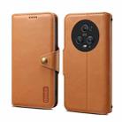 For Honor Magic5 Pro Denior Cowhide Texture Wallet Style Leather Phone Case(Khaki) - 1