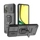 For Realme C67 4G Sliding Camshield TPU + PC Shockproof Phone Case with Holder(Black) - 1