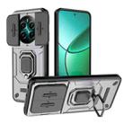 For Realme 12+ 5G Global Sliding Camshield TPU + PC Shockproof Phone Case with Holder(Grey) - 1