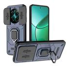 For Realme 12+ 5G Global Sliding Camshield TPU + PC Shockproof Phone Case with Holder(Blue) - 1