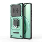 For Realme 12 5G Global Sliding Camshield TPU + PC Shockproof Phone Case with Holder(Green) - 1