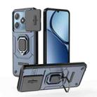 For Realme C63 4G Global Sliding Camshield TPU + PC Shockproof Phone Case with Holder(Blue) - 1