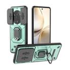 For Realme 14 Pro 5G Global Sliding Camshield TPU + PC Shockproof Phone Case with Holder(Green) - 1