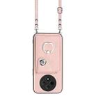 For OPPO A3 Pro 5G Organ Card Bag Ring Holder Phone Case with Long Lanyard(Pink) - 2