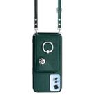 For OPPO Reno11 F Thai Version Organ Card Bag Ring Holder Phone Case with Long Lanyard(Green) - 2