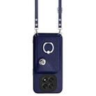 For OPPO A5 4G / F29 5G Organ Card Bag Ring Holder Phone Case with Long Lanyard(Blue) - 2