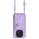 For OPPO A5 4G / F29 5G Organ Card Bag Ring Holder Phone Case with Long Lanyard(Purple) - 2