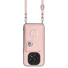 For OPPO A5 4G / F29 5G Organ Card Bag Ring Holder Phone Case with Long Lanyard(Pink) - 2
