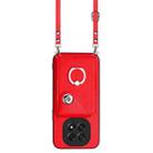 For OPPO A5 4G / F29 5G Organ Card Bag Ring Holder Phone Case with Long Lanyard(Red) - 2