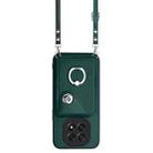 For OPPO A5 4G / F29 5G Organ Card Bag Ring Holder Phone Case with Long Lanyard(Green) - 2