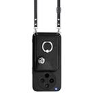 For OPPO Find X8s+ Organ Card Bag Ring Holder Phone Case with Long Lanyard(Black) - 2