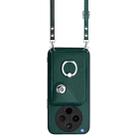 For OPPO Find X8s+ Organ Card Bag Ring Holder Phone Case with Long Lanyard(Green) - 2