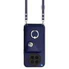 For OPPO Find X8s Organ Card Bag Ring Holder Phone Case with Long Lanyard(Blue) - 2