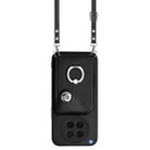 For OPPO Find X8s Organ Card Bag Ring Holder Phone Case with Long Lanyard(Black) - 2